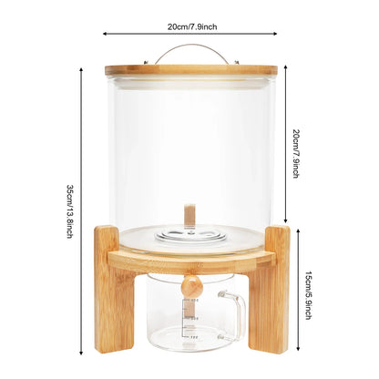 5L Airtight Cereal Container with Measuring Cup, Clear Grain Dispenser with Manual Flow Valve for Rice, Flour and Pet Food - product view 1