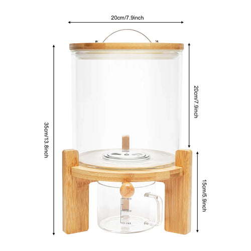 5L Airtight Cereal Container with Measuring Cup, Clear Grain Dispenser with Manual Flow Valve for Rice, Flour and Pet Food - product view 1