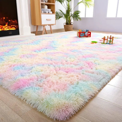 Rectangular Shag Rug, 100% Polyester Crystal Velvet Plush Carpet with PVC Backing, Non-Slip Sizes for Bedroom and Living Room - product view 3