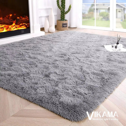 Rectangular Shag Rug, 100% Polyester Crystal Velvet Plush Carpet with PVC Backing, Non-Slip Sizes for Bedroom and Living Room - product view 4