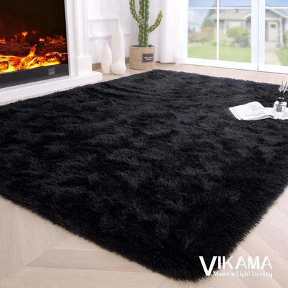 Rectangular Shag Rug, 100% Polyester Crystal Velvet Plush Carpet with PVC Backing, Non-Slip Sizes for Bedroom and Living Room - product view 6