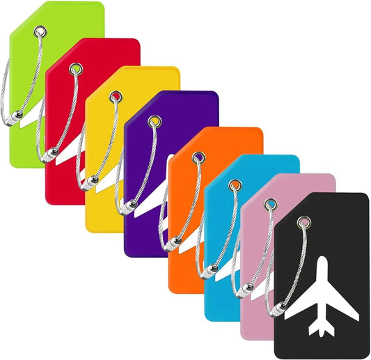 8-Piece Silicone Luggage Tags, Suitcase ID Name and Address Holders for Travel Bags in Multiple Color Options - product view 1