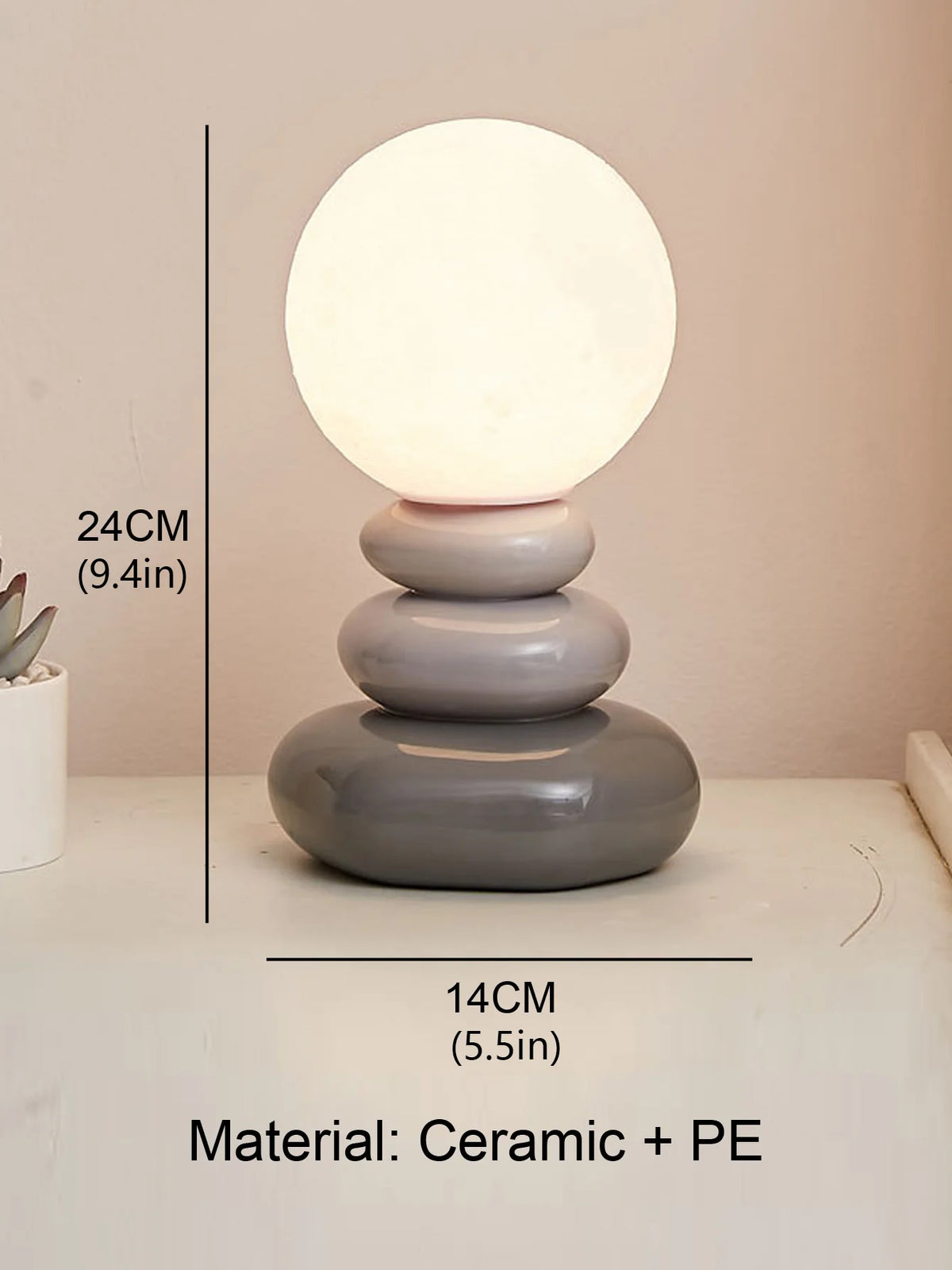 ceramic bedside lamp - product view 1
