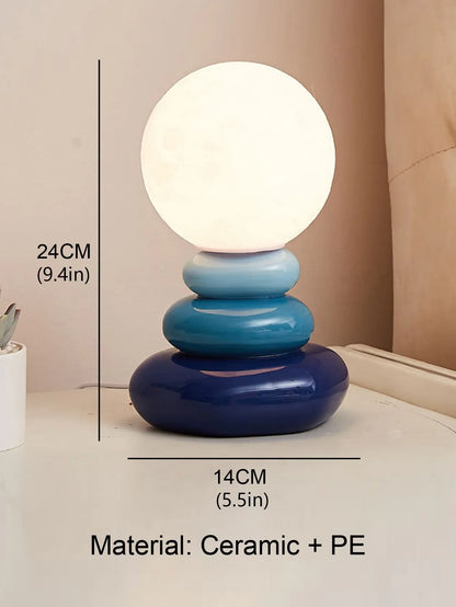 Ceramic LED Table Lamp, Modern Bedside Mood Light, DC Powered, 90-260V, Included Bulb, L Size for Bedroom or Desk - product view 2