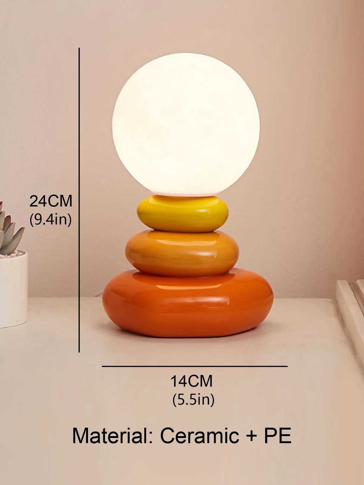 ceramic bedside lamp - product view 3