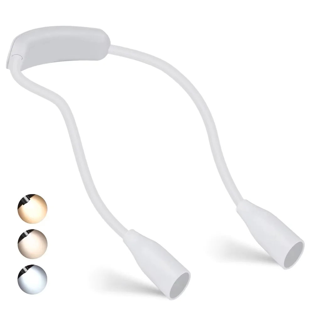 Rechargeable Neck Reading Light, LED Book Lamp with Flexible Arms, 3 Light Colors and 9 Brightness Levels for Reading - product view 2