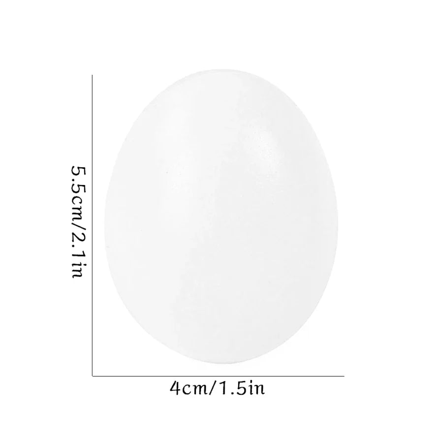 Easter Simulation Eggs, PVC DIY Painting Craft Decorations, 10-Piece or 30-Piece Sets, Deep Pink or Milky White - product view 1