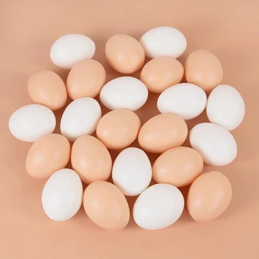 Easter Simulation Eggs, PVC DIY Painting Craft Decorations, 10-Piece or 30-Piece Sets, Deep Pink or Milky White - product view 4