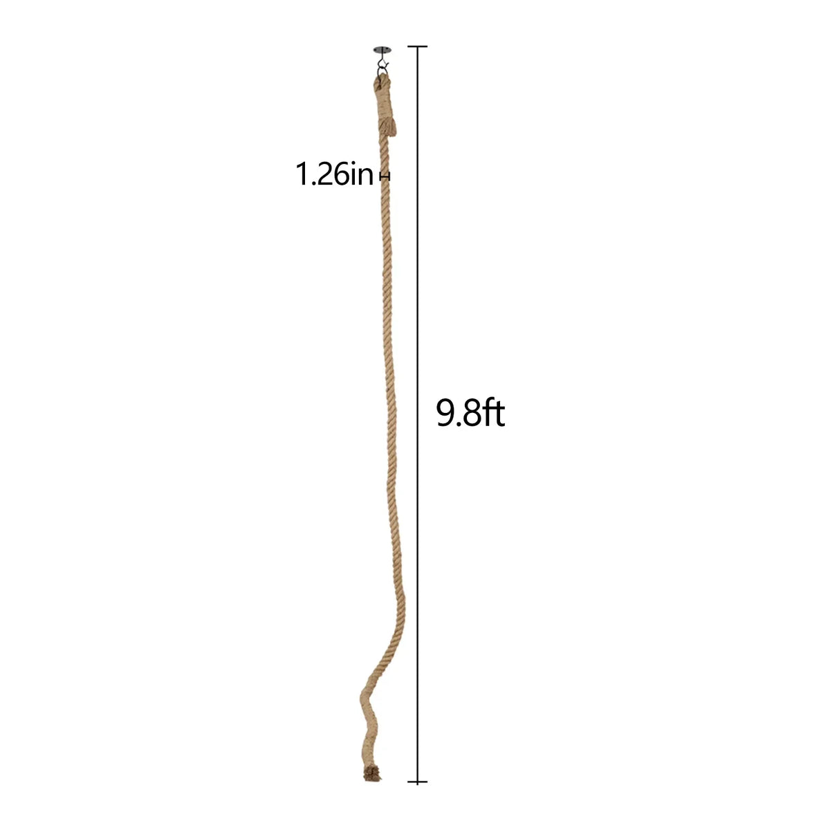 Cat Scratching Post Climbing Rope, SISAL, Ceiling or Wall Mount, Ring Hook, Wall Hook and Screws, 9.8 ft for Indoor Cats - product view 1
