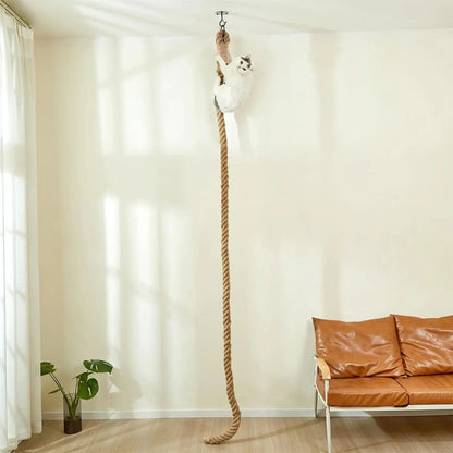 Cat Scratching Post Climbing Rope, SISAL, Ceiling or Wall Mount, Ring Hook, Wall Hook and Screws, 9.8 ft for Indoor Cats - product view 4