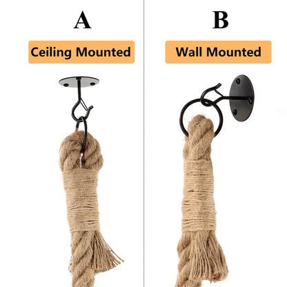 Cat Scratching Post Climbing Rope, SISAL, Ceiling or Wall Mount, Ring Hook, Wall Hook and Screws, 9.8 ft for Indoor Cats - product view 5