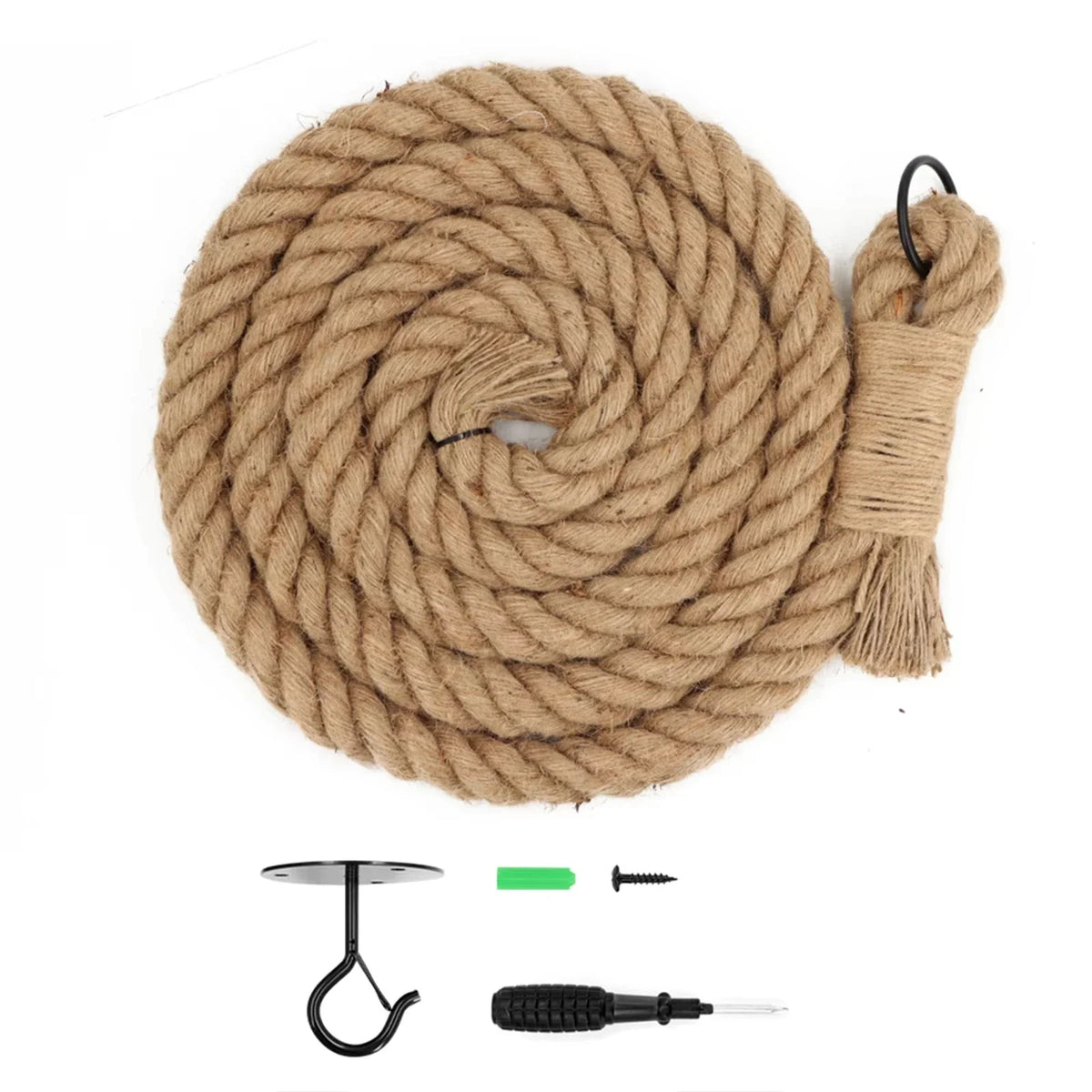Cat Scratching Post Climbing Rope, SISAL, Ceiling or Wall Mount, Ring Hook, Wall Hook and Screws, 9.8 ft for Indoor Cats - product view 6
