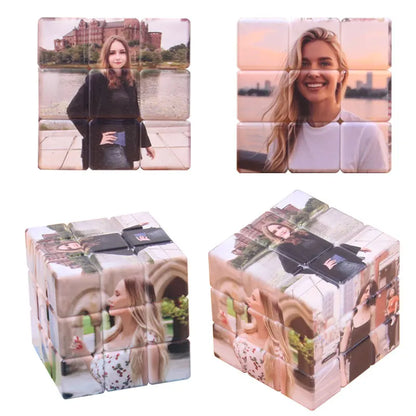Personalized Magic Cube, Plastic Custom Photo Frame and Printed Picture Gift Decor for Friends, White - product view 2