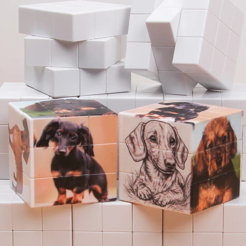 Personalized Magic Cube, Plastic Custom Photo Frame and Printed Picture Gift Decor for Friends, White - product view 5