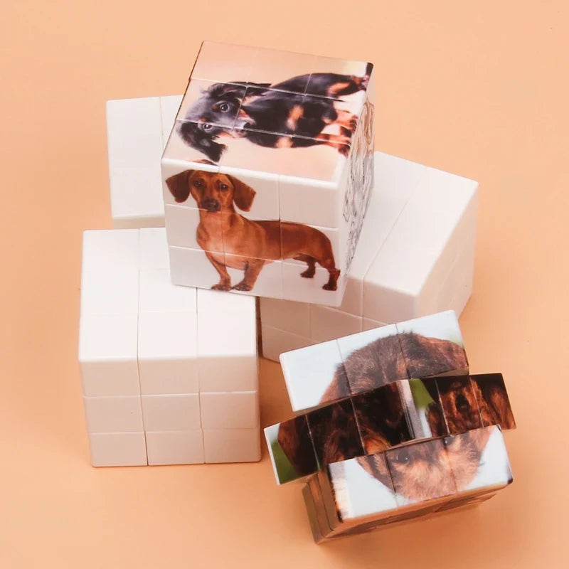 Personalized Magic Cube, Plastic Custom Photo Frame and Printed Picture Gift Decor for Friends, White - product view 6