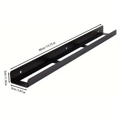 Wall-Mounted Iron Spray Bottle Holder, Lacquered Black Storage Rack with Multiple Compartments for Garage Cleaning Tools - product view 1