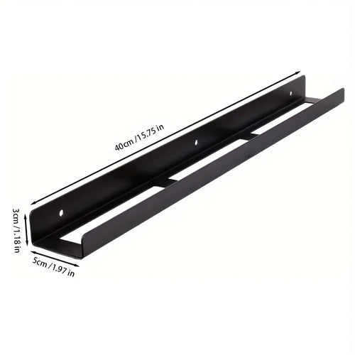 Wall-Mounted Iron Spray Bottle Holder, Lacquered Black Storage Rack with Multiple Compartments for Garage Cleaning Tools - product view 1
