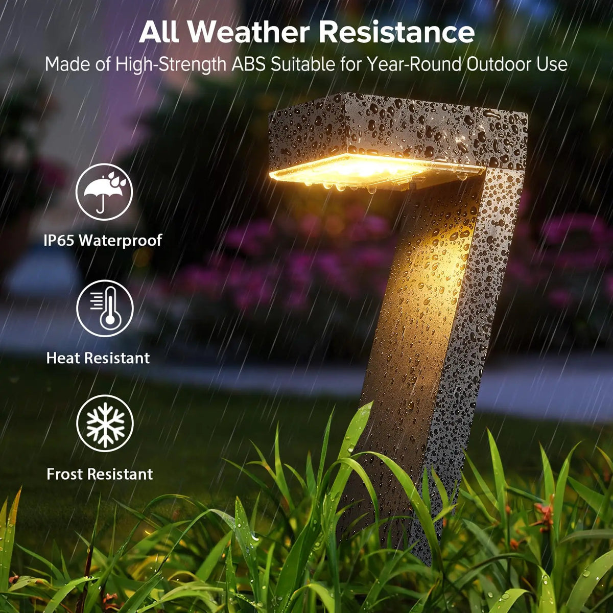 Solar Pathway Lights, IP65 Waterproof LED Landscape Lighting with 3500K Warm White Glow, 1000mAh Battery for Yard and Walkways - product view 6