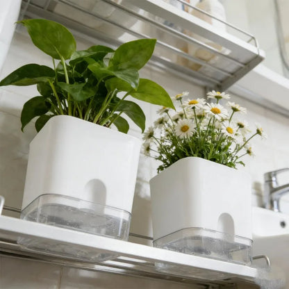 Self-Watering Flower Pot, Plastic Double-Layer Planter with Drainage Hole, S/M/L Sizes for Home Garden Plants - product view 6