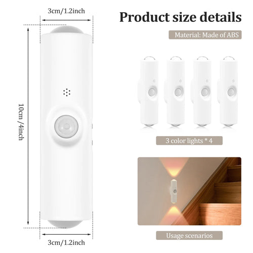 Rechargeable Motion Sensor Wall Sconce, Magnetic Install, Dimmable, 3-Color or 7-Color RGB, 4-Piece Set - product view 1