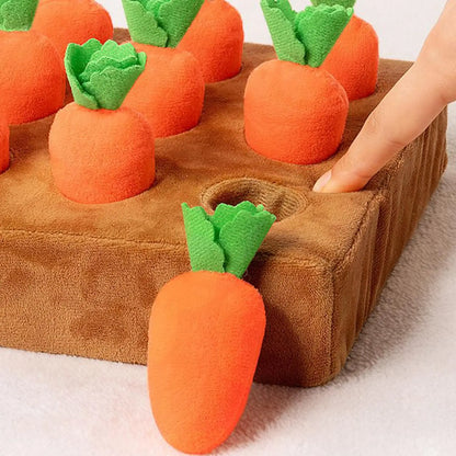 Dog Snuffle Mat with 9 Plush Carrots, Fleece Enrichment Puzzle Toy for Foraging, Slow Feeding and Indoor Activity - product view 6