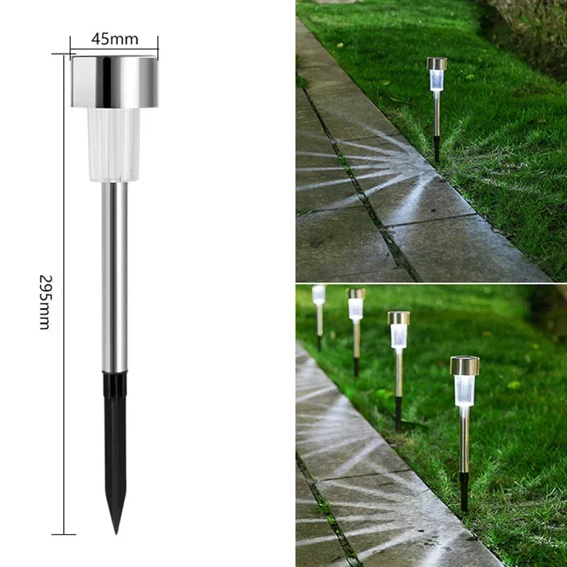 Solar Pathway Lights, Automatic Dusk Sensor Garden Lanterns, Water-Resistant ABS Landscape Lamps in White or Warm Light - product view 1