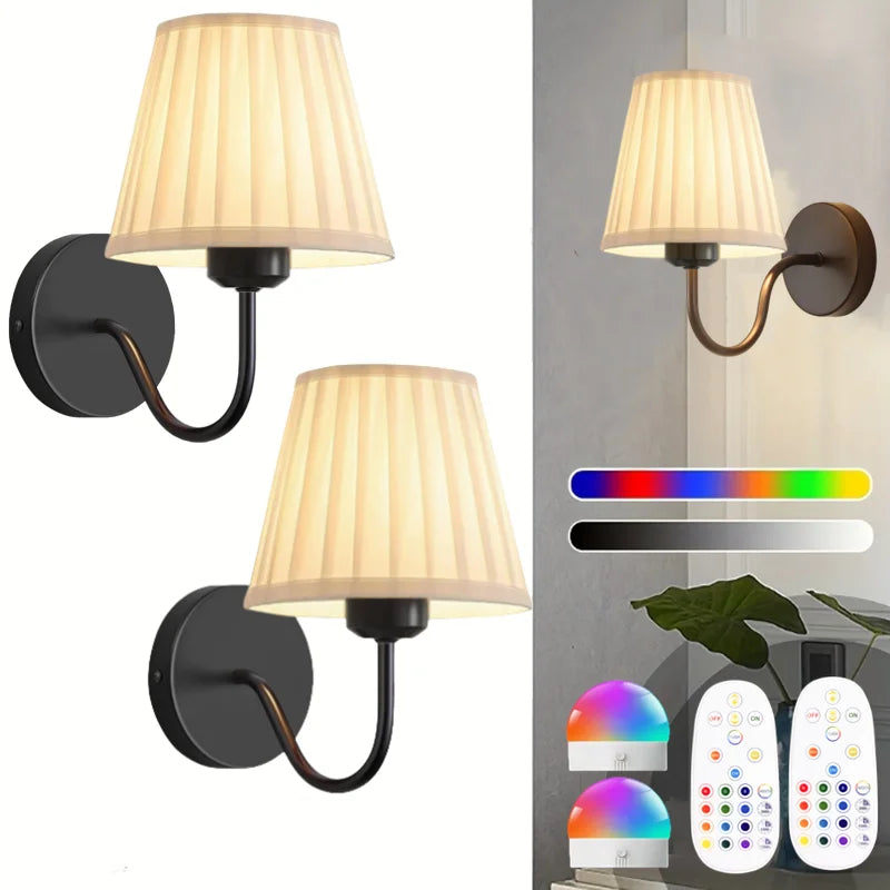 Battery-Operated Picture Light, Dimmable LED Wall Lamp with Remote and Touch Control, 15 Colors and Gold or Black Options - product view 3