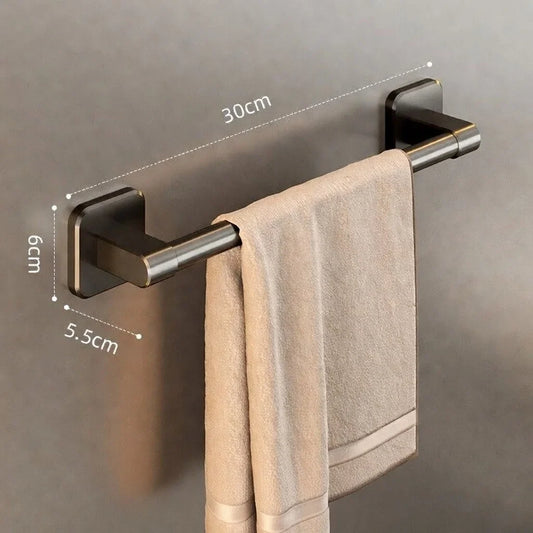 Wall Mounted Aluminum Towel Rack with Hook, Space-Saving Bathroom Towel Bar in 30cm, 40cm or 50cm Sizes - product view 1