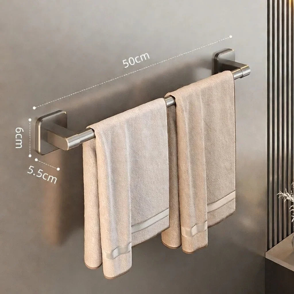 Wall Mounted Aluminum Towel Rack with Hook, Space-Saving Bathroom Towel Bar in 30cm, 40cm or 50cm Sizes - product view 2