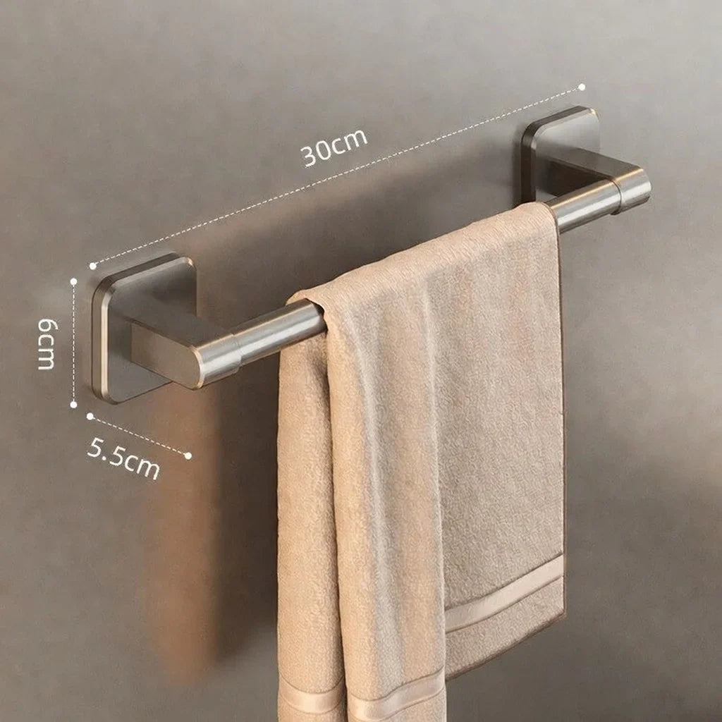 Wall Mounted Aluminum Towel Rack with Hook, Space-Saving Bathroom Towel Bar in 30cm, 40cm or 50cm Sizes - product view 3