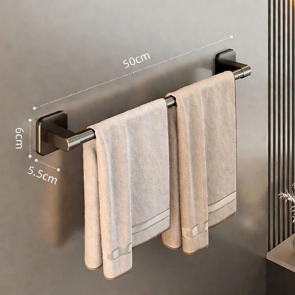 Wall Mounted Aluminum Towel Rack with Hook, Space-Saving Bathroom Towel Bar in 30cm, 40cm or 50cm Sizes - product view 4
