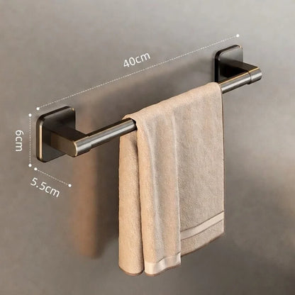 Wall Mounted Aluminum Towel Rack with Hook, Space-Saving Bathroom Towel Bar in 30cm, 40cm or 50cm Sizes - product view 6