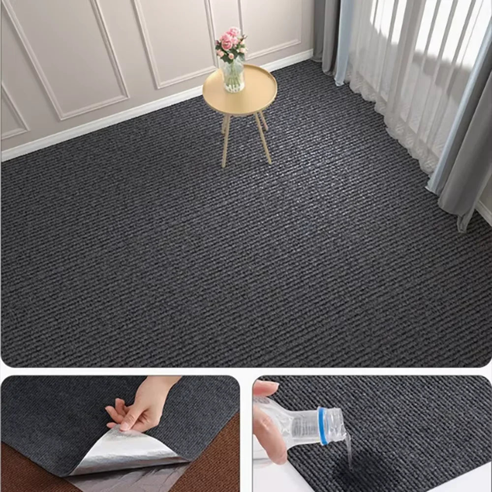 Self-Adhesive Kitchen Rug, 40 x 300 cm Polyester Floor Runner, Solid Color, Moisture-Resistant for Bathroom and Home - product view 2
