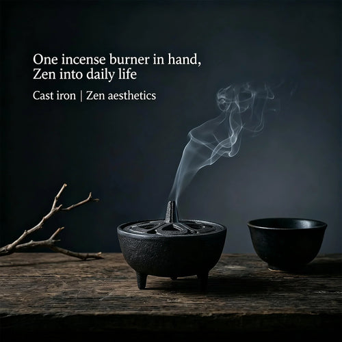Small Cast Iron Incense Burner with Lid, Metal Bowl Holder for Sticks, Resin and Cone Incense Home Décor - product view 1