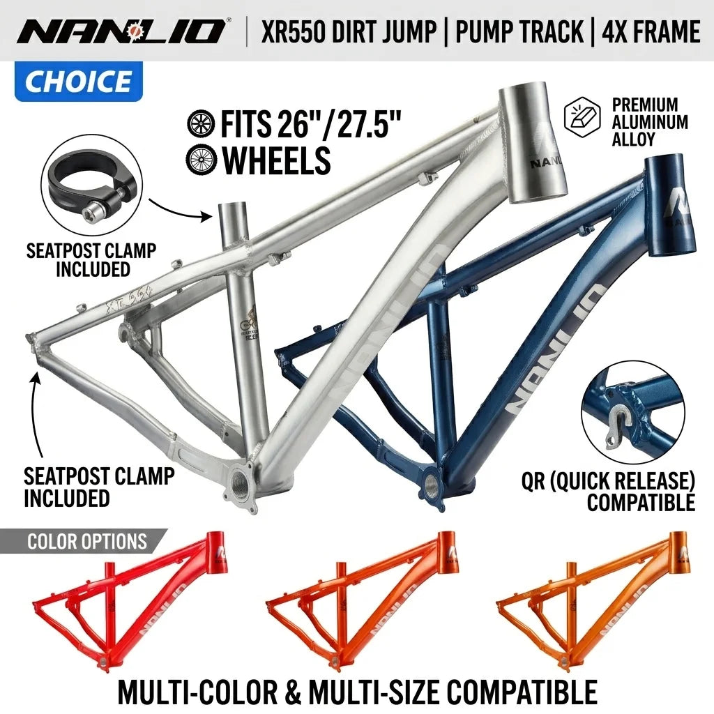 Aluminum Alloy Mountain Bike Frame, Hardtail MTB Frame for 26 and 27.5 Inch Builds, Four Statement Colors - product view 5