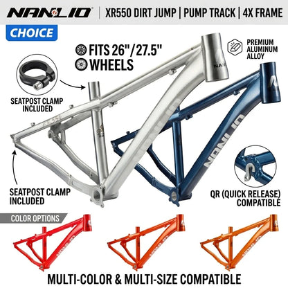 Aluminum Alloy Mountain Bike Frame, Hardtail MTB Frame for 26 and 27.5 Inch Builds, Four Statement Colors - product view 5
