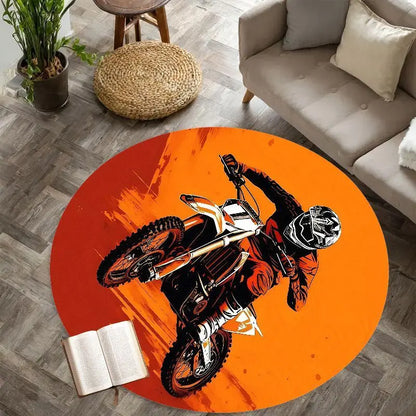 Round Printed Floor Mat, Anti-Slip PVC Backing, Flannel and Sponge Construction, 40cm to 160cm Diameter for Indoor Floors - product view 2