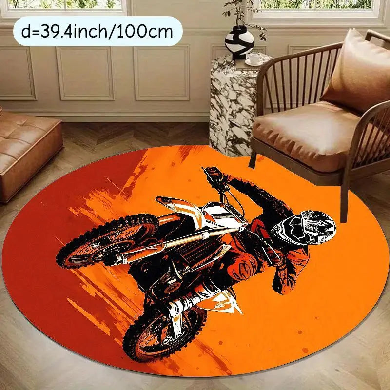 Round Printed Floor Mat, Anti-Slip PVC Backing, Flannel and Sponge Construction, 40cm to 160cm Diameter for Indoor Floors - product view 5