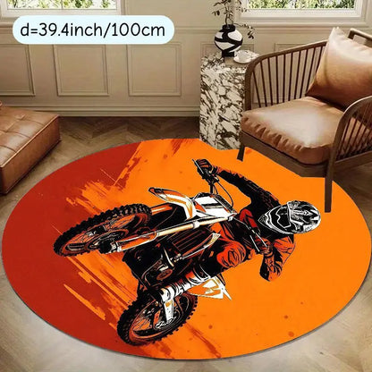 Round Printed Floor Mat, Anti-Slip PVC Backing, Flannel and Sponge Construction, 40cm to 160cm Diameter for Indoor Floors - product view 5