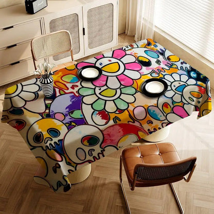 Printed Waterproof Tablecloth, Digital Printing, Polyester-Cotton Blend, Rectangular Sizes for Dining and Outdoor Entertaining - product view 4
