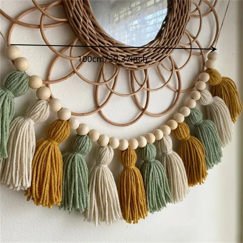 wood bead garland - product view 2