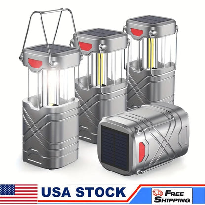 Rechargeable LED Camping Lantern, 600 Lumens, 3 Brightness Settings, USB Output, Collapsible, 2-Pack or 4-Pack - product view 1
