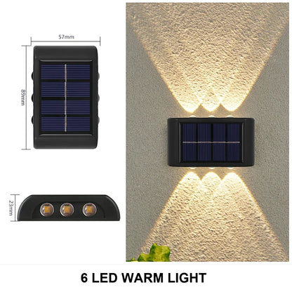 Solar LED Wall Security Light, IP65 Waterproof, Dusk-to-Dawn Sensor, Up-and-Down Lighting for Garden, Yard and Patio - product view 2