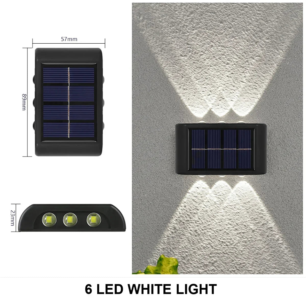 Solar LED Wall Security Light, IP65 Waterproof, Dusk-to-Dawn Sensor, Up-and-Down Lighting for Garden, Yard and Patio - product view 4
