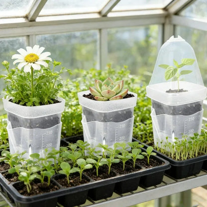 Self-Watering Seedling Box, Automatic Watering Nursery Pot, Round or Square Plastic Planter Insert, 1, 2 or 3 Pack - product view 5