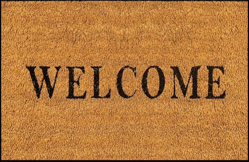 Welcome Mat, Printed 100% Polyester Outdoor Doormat, Wrinkle-Resistant Machine-Made Rug in 3 Entryway Sizes - product view 1
