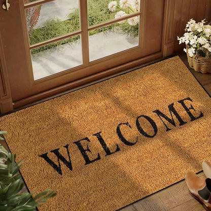 Welcome Mat, Printed 100% Polyester Outdoor Doormat, Wrinkle-Resistant Machine-Made Rug in 3 Entryway Sizes - product view 2