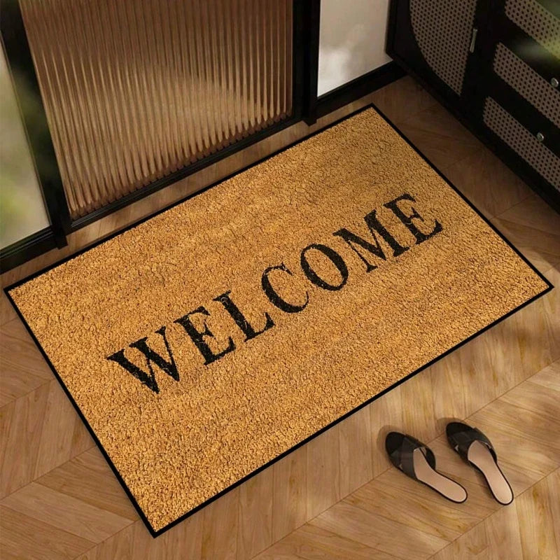 Welcome Mat, Printed 100% Polyester Outdoor Doormat, Wrinkle-Resistant Machine-Made Rug in 3 Entryway Sizes - product view 3