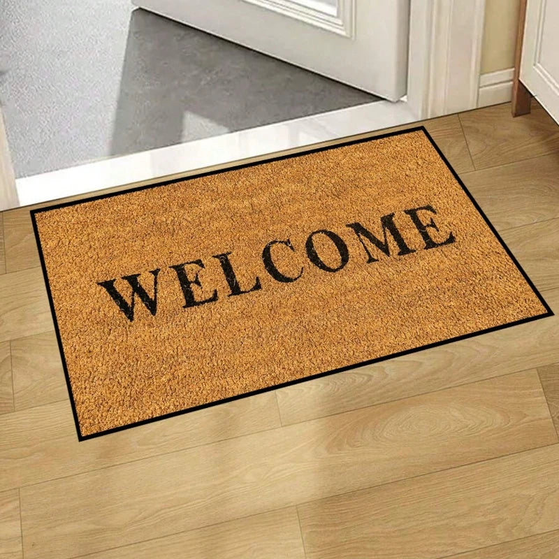 Welcome Mat, Printed 100% Polyester Outdoor Doormat, Wrinkle-Resistant Machine-Made Rug in 3 Entryway Sizes - product view 4