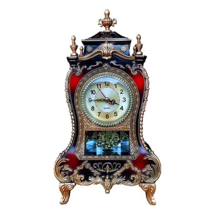 Ornate Mantel Clock, European-Style Quartz Chime Tabletop Clock with 16 Tunes, Antique-Style Plastic Decor in Two Options - product view 3